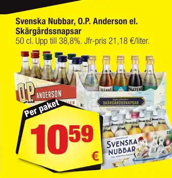 Calle Svenska nubbar, o.p. anderson el. skärgårdssnapsar erbjuda