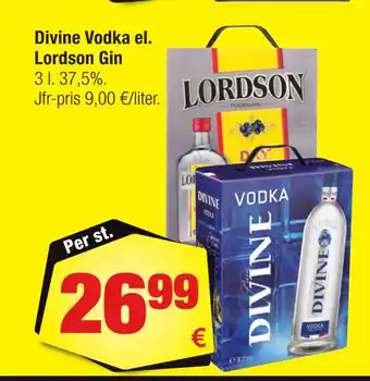 Calle Divine vodka el. lordson gin erbjuda