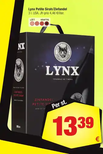 Calle Lynx petite sirah/zinfandel erbjuda