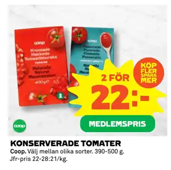 Coop Konserverade tomater erbjuda