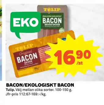 Coop Bacon/ekologiskt bacon erbjuda