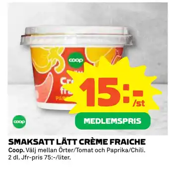 Coop Smaksatt lätt crème fraiche erbjuda