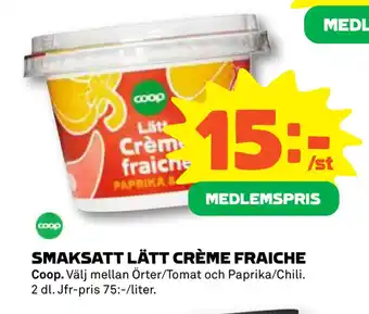 Coop Daglivs Smaksatt lätt crème fraiche erbjuda