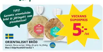 Tempo Orientaliskt bröd erbjuda