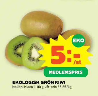 Stora Coop Ekologisk grön kiwi erbjuda