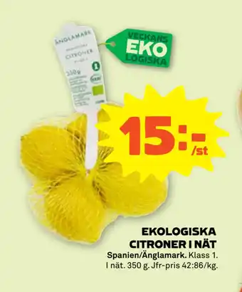 Stora Coop Ekologiska citroner i nät erbjuda