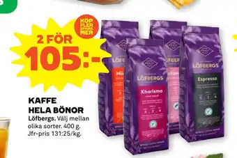 Kaffe hela bönor