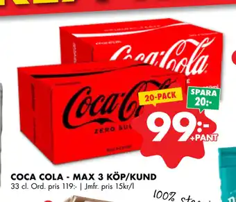 ÖoB Coca cola - max 3 köp/kund erbjuda