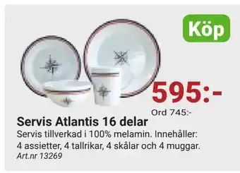 Erlandsons Brygga Servis atlantis 16 delar erbjuda