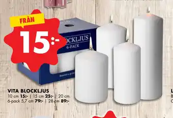 ÖoB Vita blockljus erbjuda