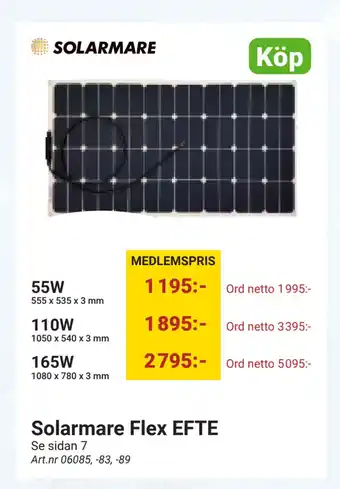 Erlandsons Brygga Solarmare flex efte erbjuda