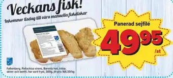 Östenssons Falkenberg seafood sejfiléer panerad erbjuda