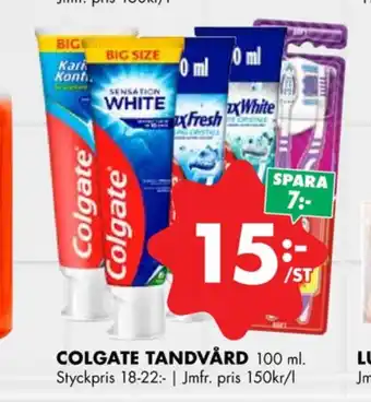 ÖoB Colgate tandkräm erbjuda