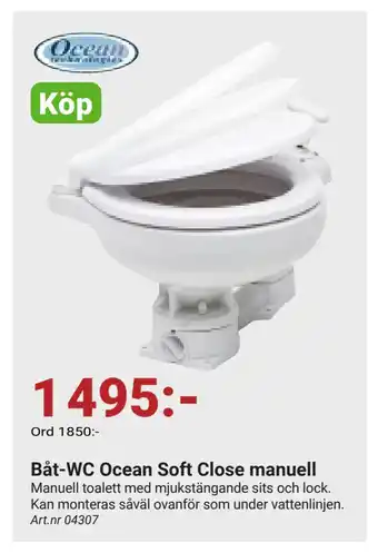 Erlandsons Brygga Båt-wc ocean soft close manuell erbjuda