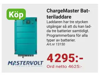 Erlandsons Brygga Chargemaster batteriladdare erbjuda
