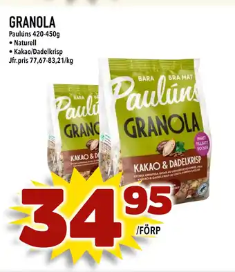 Bonum Matmarknad Granola erbjuda