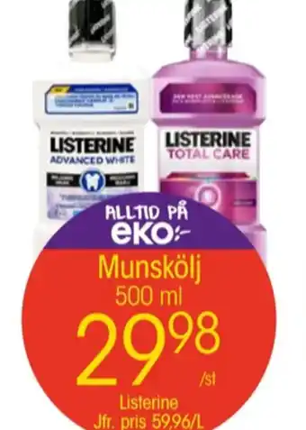 EKO Listerine munskölj erbjuda