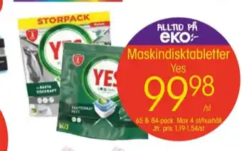EKO Yes diskmaskintabs erbjuda