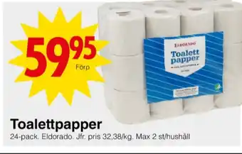 Matöppet Eldorado toalettpapper erbjuda