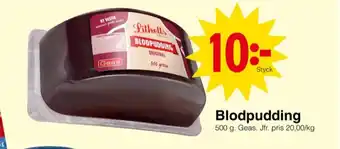 Matöppet Geas blodpudding erbjuda
