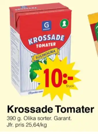 Matöppet Garant tomater erbjuda