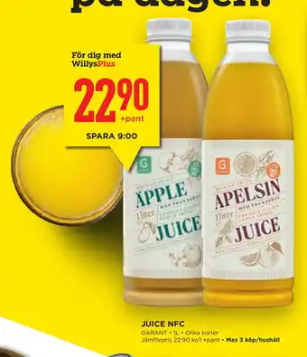 Willys Hemma Juice nfc erbjuda