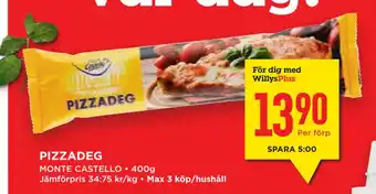 Willys Hemma Pizzadeg erbjuda