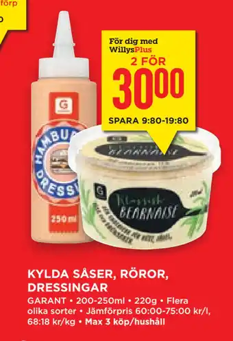 Willys Hemma Kylda såser, röror, dressingar erbjuda