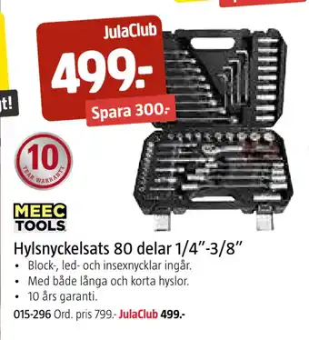 Jula Hylsnyckelsats 80 delar 1/4”-3/8” erbjuda