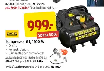 Jula Kompressor 6 l, 1100 w erbjuda