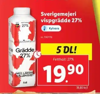 Lidl Sverigemejeri vispgrädde 27% erbjuda