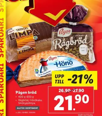 Lidl Pågen bröd erbjuda