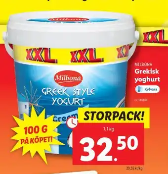 Lidl Grekisk yoghurt erbjuda