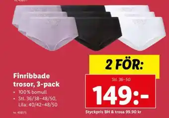 Lidl Finribbade trosor, 3-pack erbjuda