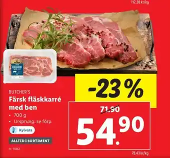 Lidl Färsk fläskkarré med ben erbjuda