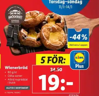 Lidl Wienerbröd erbjuda