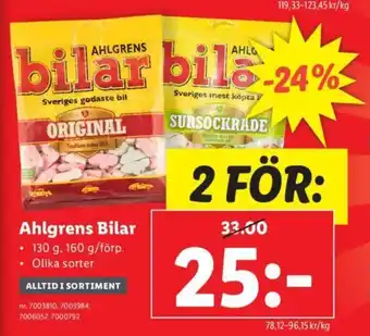 Lidl Ahlgrens Bilar erbjuda