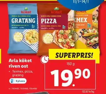 Lidl Arla köket riven ost erbjuda