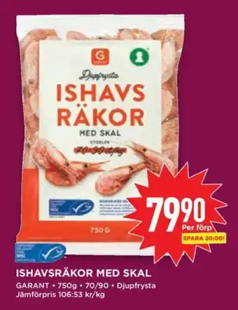 Willys ISHAVSRÄKOR MED SKAL erbjuda
