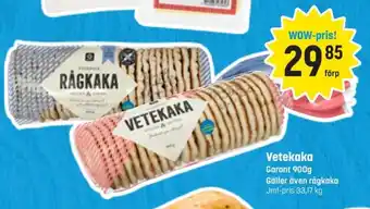 Eurocash Vetekaka Garant 900g Gäller även rågkaka erbjuda