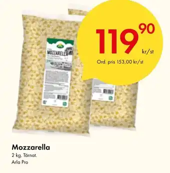 Snabbgross Mozzarella 2 kg. Tärnat. Arla Pro erbjuda