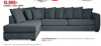 Mio 3-sits soffa med divan erbjuda