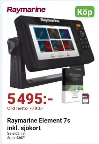 Erlandsons Brygga Raymarine Raymarine Element 7s inkl. sjökort erbjuda