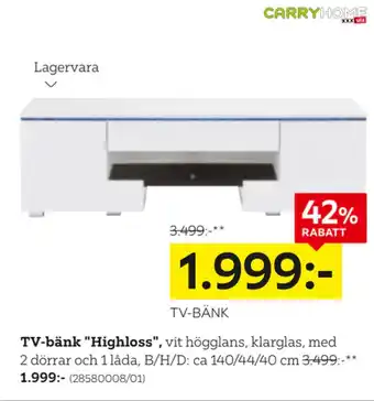XXXLutz Tv-bänk highloss erbjuda
