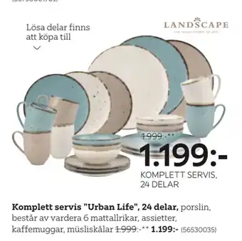 XXXLutz Komplett servis urban life, 24 delar erbjuda