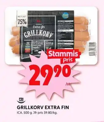 ICA Kvantum GRILLKORV EXTRA FIN erbjuda
