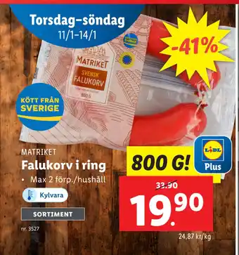 Lidl Falukorv i ring erbjuda
