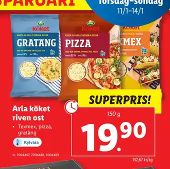 Lidl Arla köket riven ost erbjuda
