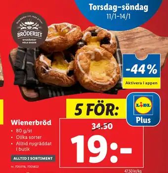 Lidl Wienerbröd erbjuda