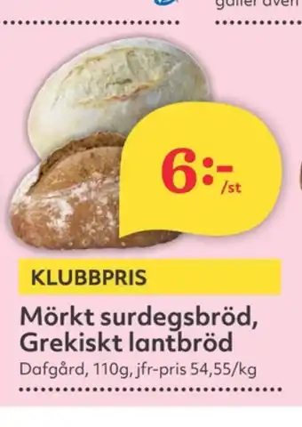 Hemköp Dafgårds butiksbakat matbröd erbjuda